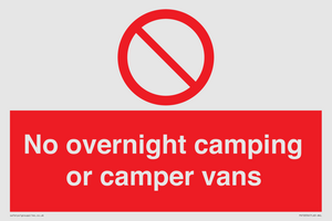 No overnight camping or camper vans